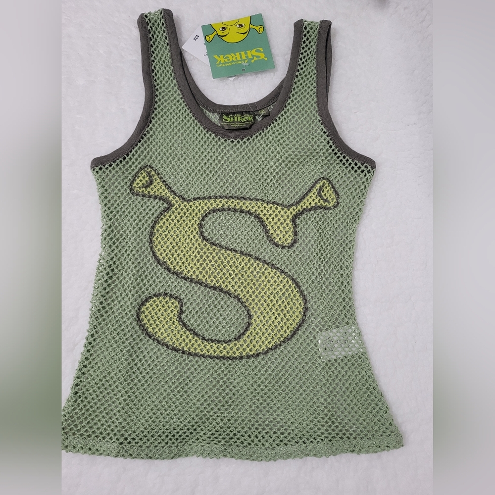 Dreamworks Shrek Ringer Womens Juniors U Neck Sleeveless Tank Top, Size M